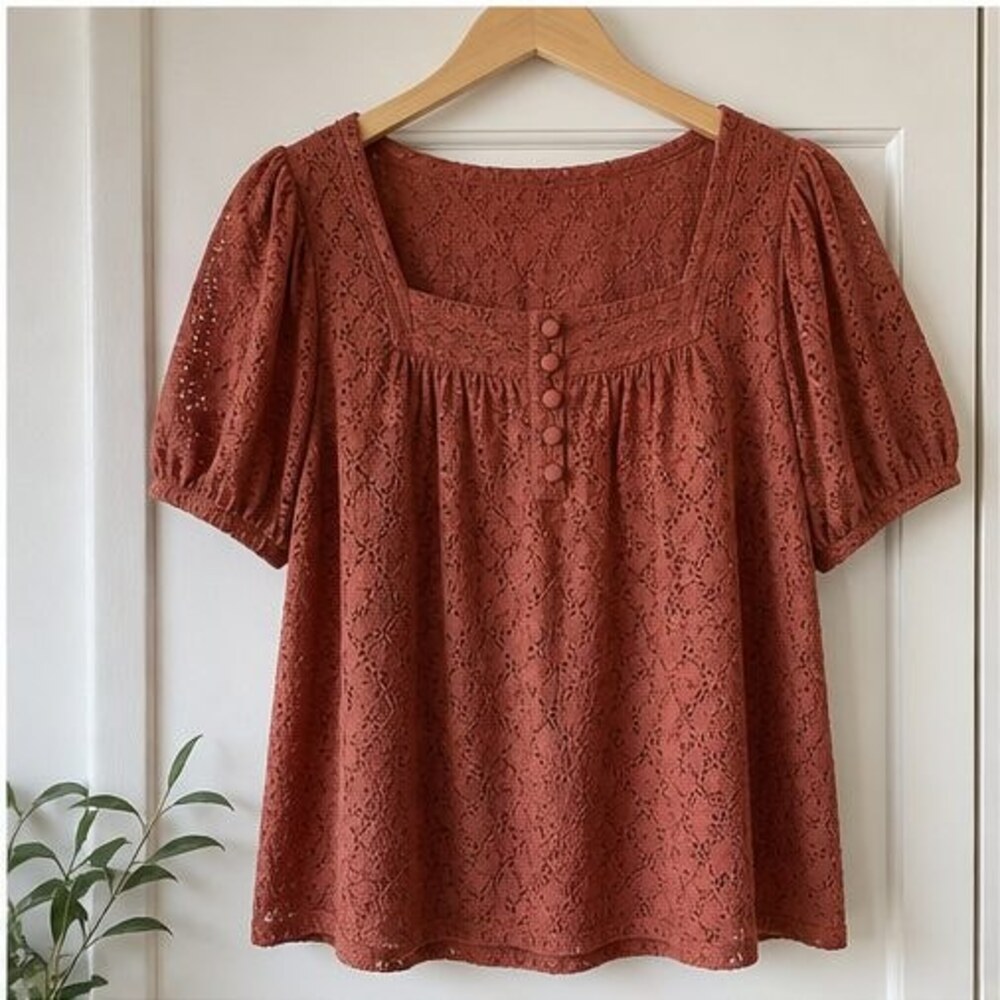 Rust Peplum Top